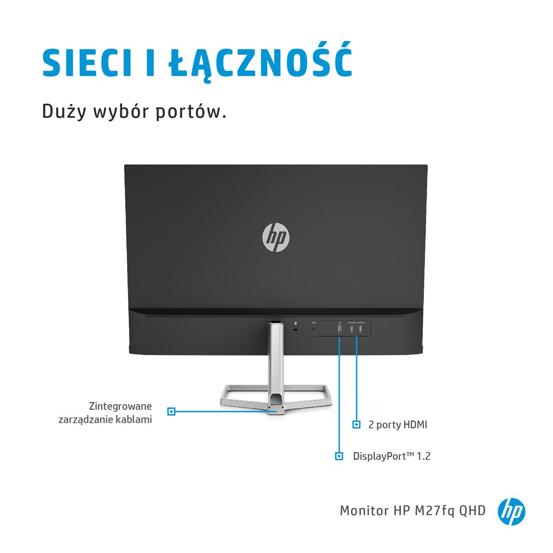 HP M27fq 68.6 cm (27") 2560 x 1440 pixels Quad HD LED Silver - Image 5