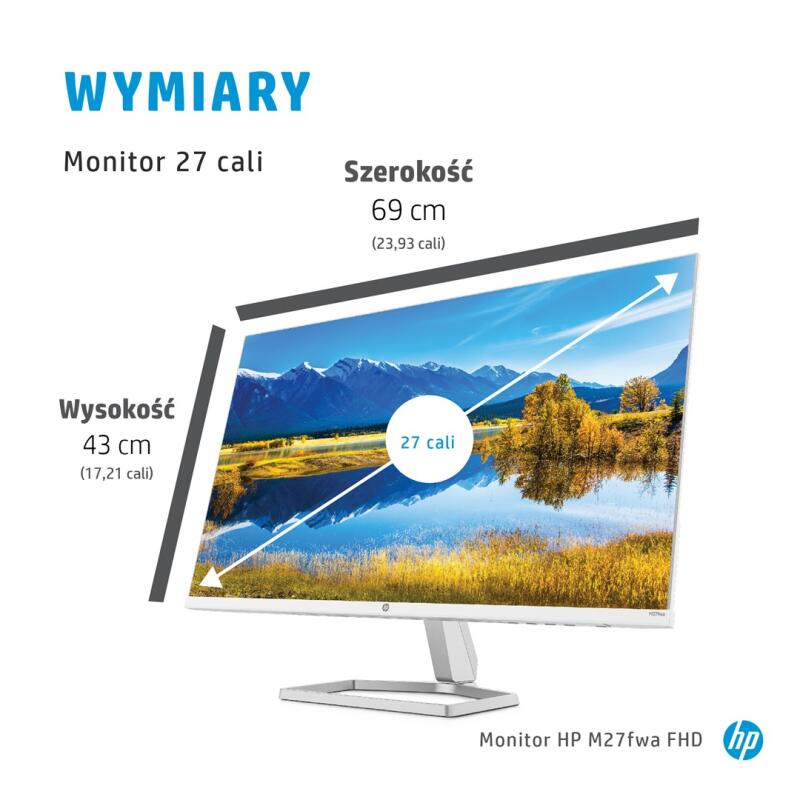 HP M27fwa 68.6 cm (27") 1920 x 1080 pixels Full HD LCD White, Silver - Image 9