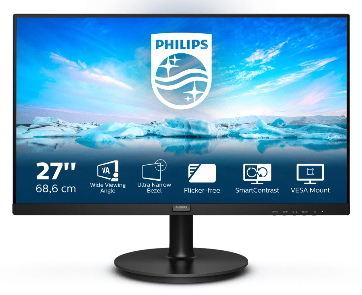 Philips V Line 271V8L/00 LED display 68.6 cm (27") 1920 x 1080 pixels Full HD Black