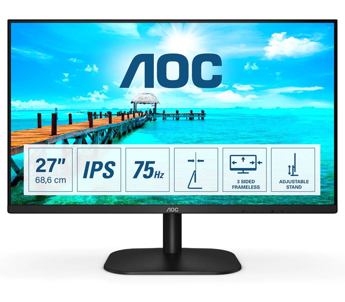 AOC 27B2H computer monitor 68.6 cm (27") 1920 x 1080 pixels Full HD LED Black