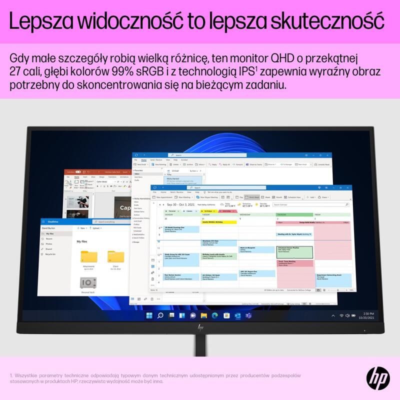 HP E27q G5 computer monitor 68.6 cm (27") 2560 x 1440 pixels Quad HD LCD Black, Silver - Image 7