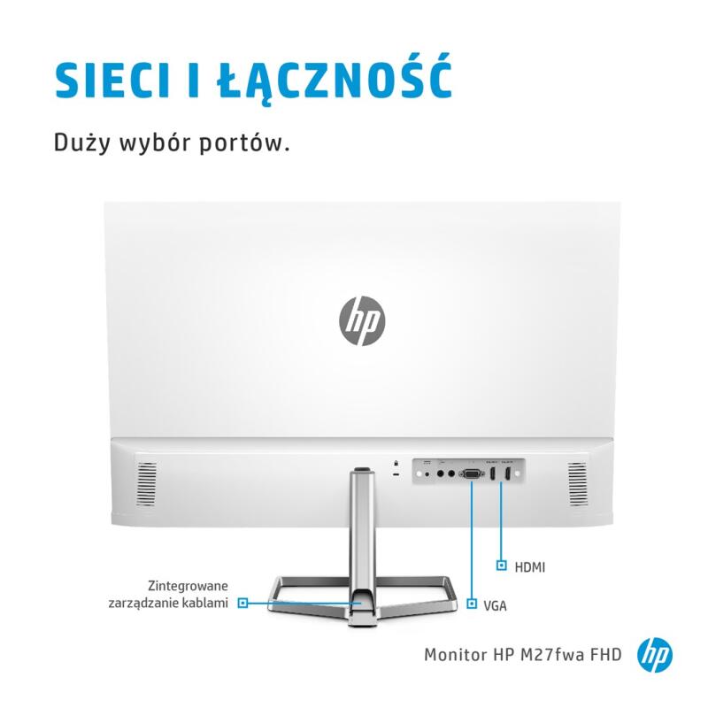 HP M27fwa 68.6 cm (27") 1920 x 1080 pixels Full HD LCD White, Silver - Image 8