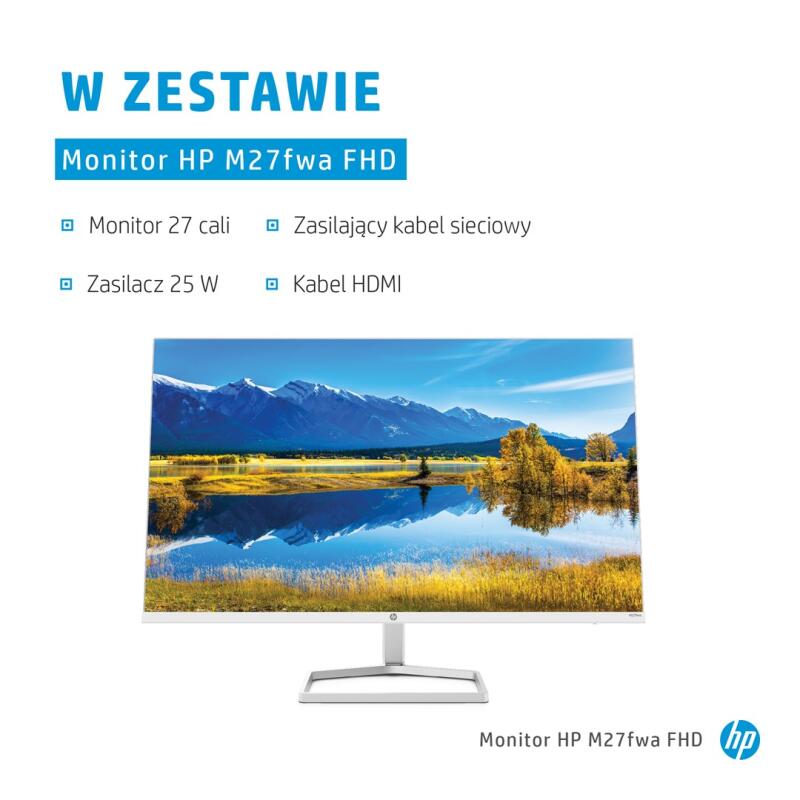 HP M27fwa 68.6 cm (27") 1920 x 1080 pixels Full HD LCD White, Silver - Image 6