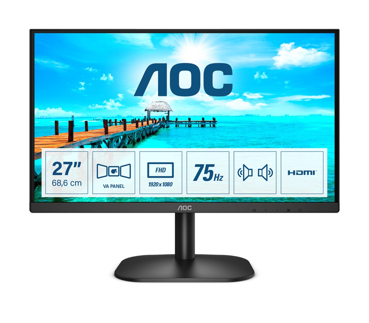 AOC B2 27B2AM LED display 68.6 cm (27") 19220 x 1080 pixels Full HD Black