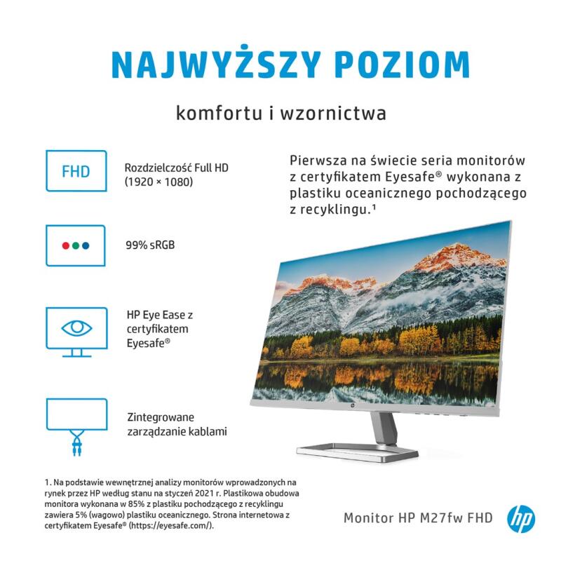 HP M27fw (2H1A4E9) 68.6 cm (27") 1920 x 1080 pixels Full HD LED - Image 9