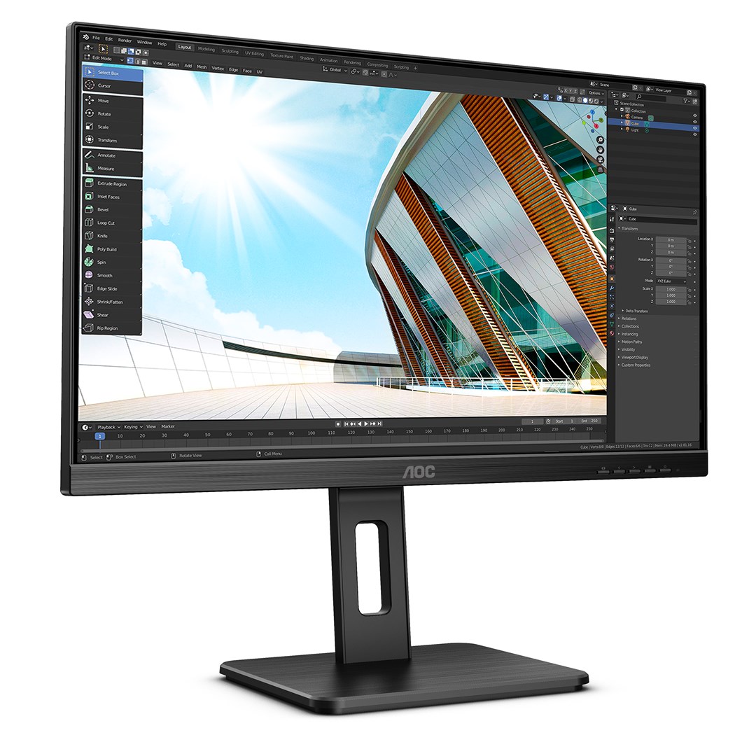 AOC U27P2CA computer monitor 68.6 cm (27") 3840 x 2160 pixels 4K Ultra HD LED Black