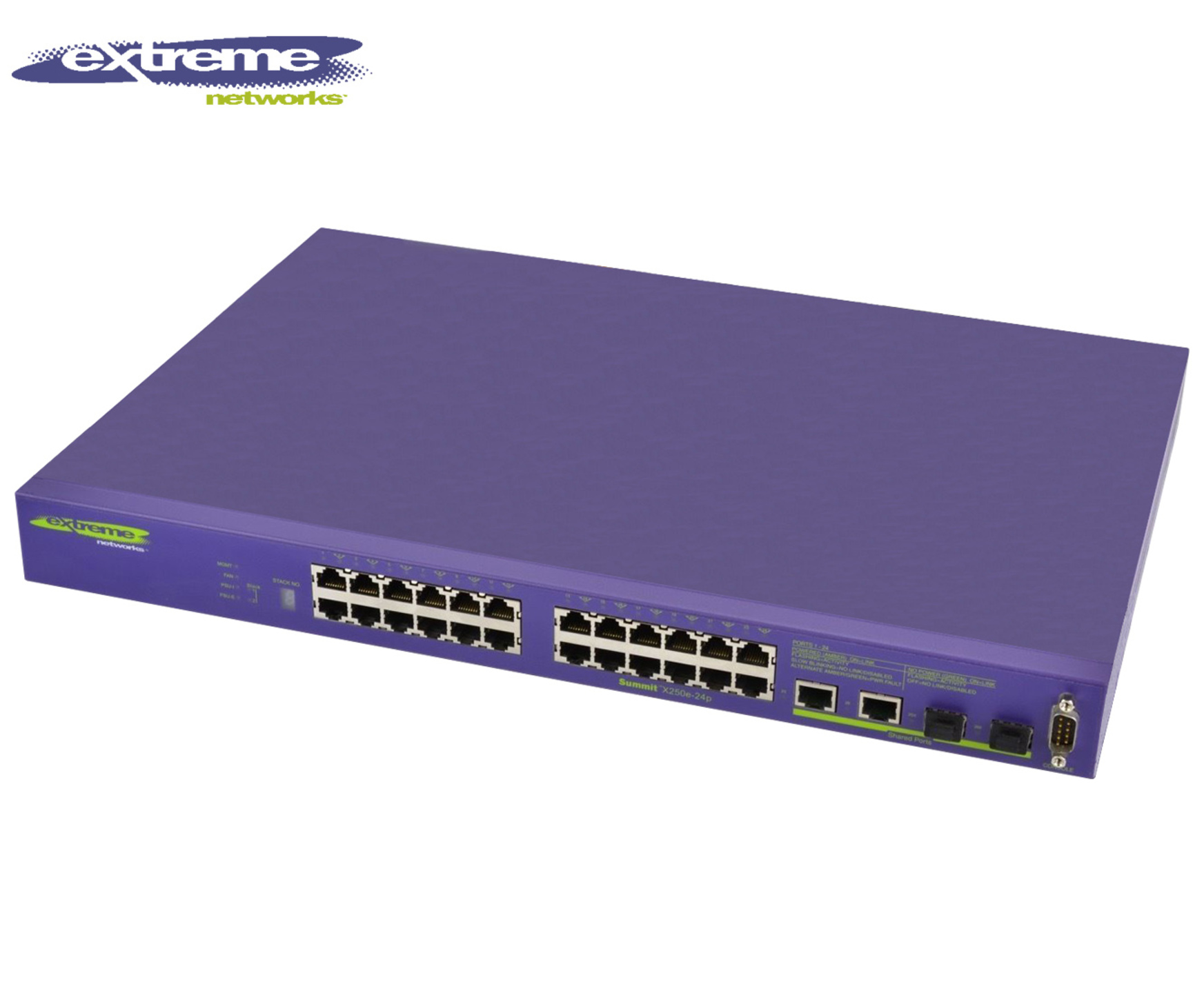 SWITCH ETH 24P 100MB & 2x1GB SFP EXTREME NETWORKS SUMMIT X250E-24t