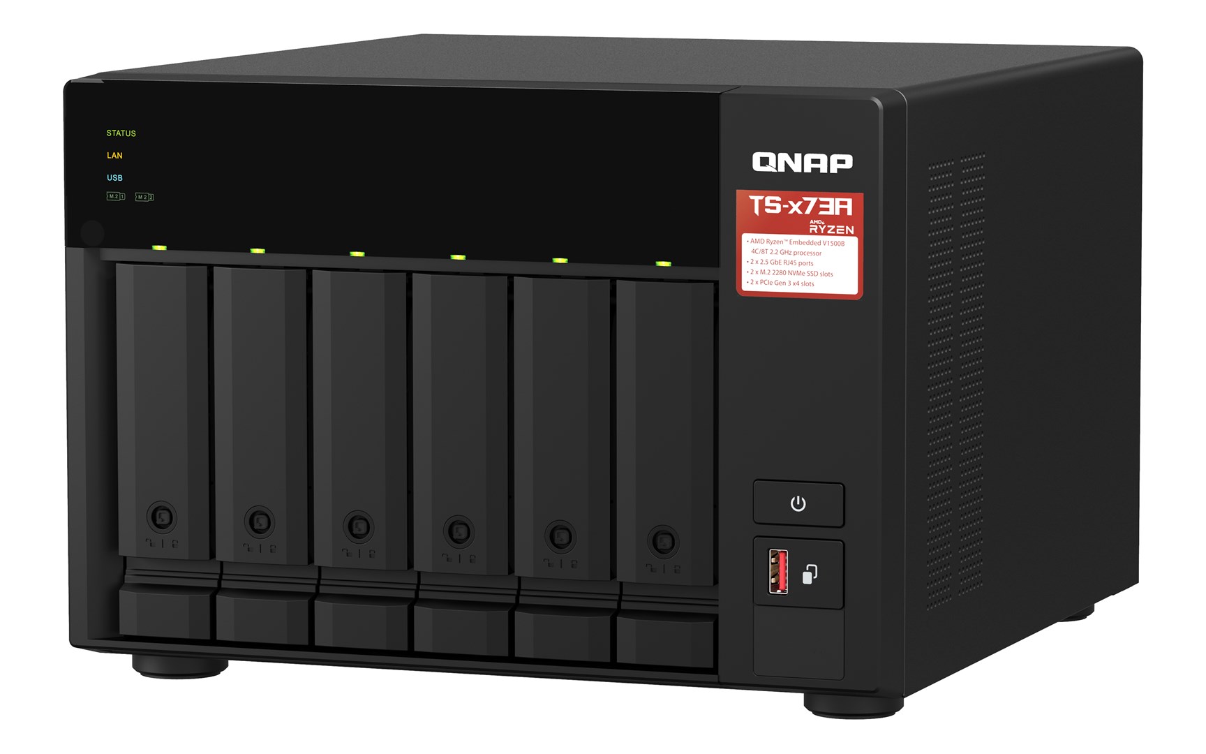 QNAP TS-673A-SW5T (TS-673A-8G + switch QSW-1105-5T 5x2.5GbE), Tower Ethernet LAN Anthracite V1500B - Image 5