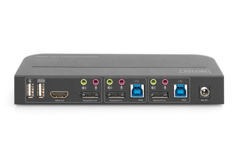 Digitus KVM Switch, 2-Port, 4K60Hz, 2 x DP in, 1 x DP/HDMI out - Image 6