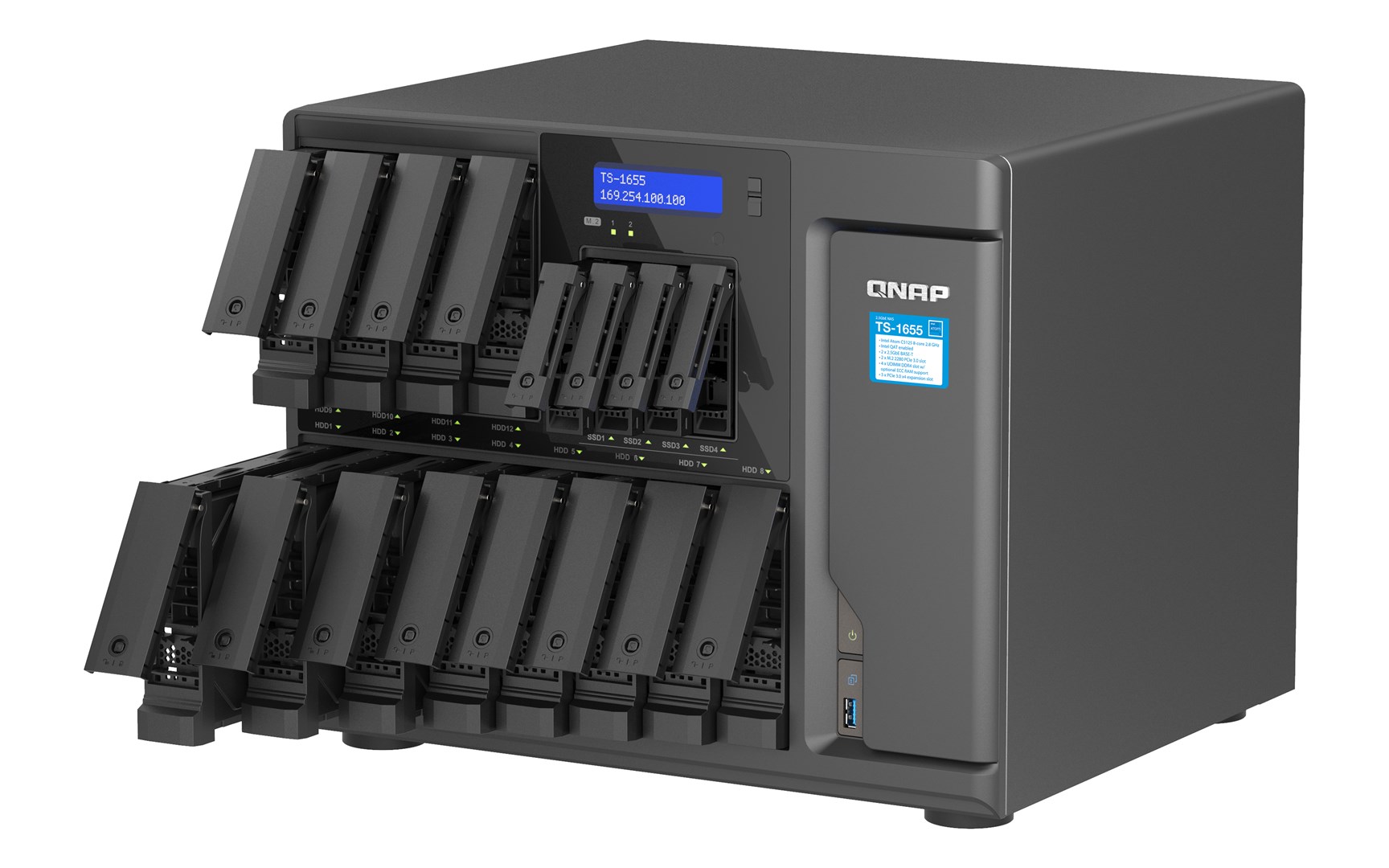 QNAP TS-1655 NAS Tower Ethernet LAN Black C5125 - Image 2