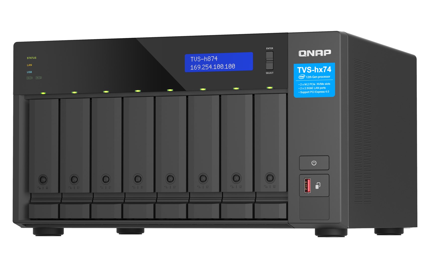 QNAP TVS-h874 NAS Tower Intel® Core™ i5 i5-12400 32 GB DDR4 QuTS hero Black - Image 6