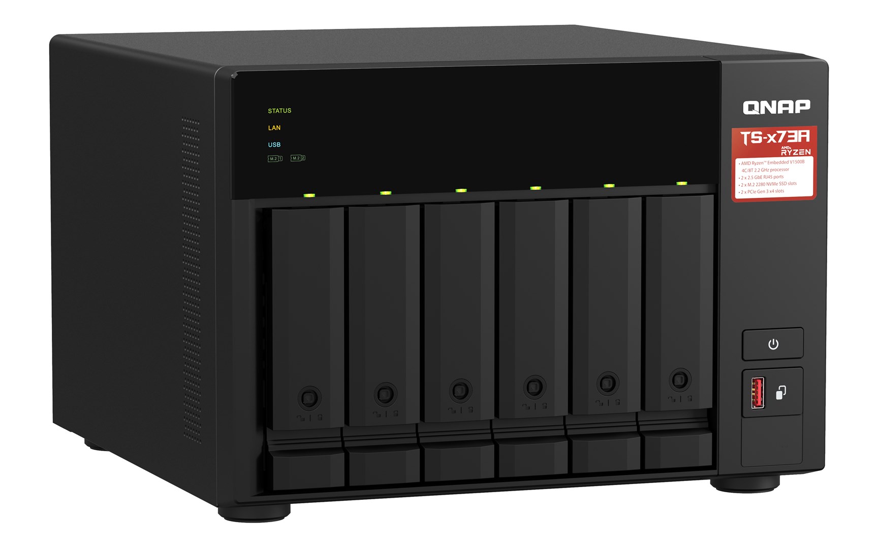 QNAP TS-673A-SW5T (TS-673A-8G + switch QSW-1105-5T 5x2.5GbE), Tower Ethernet LAN Anthracite V1500B - Image 3