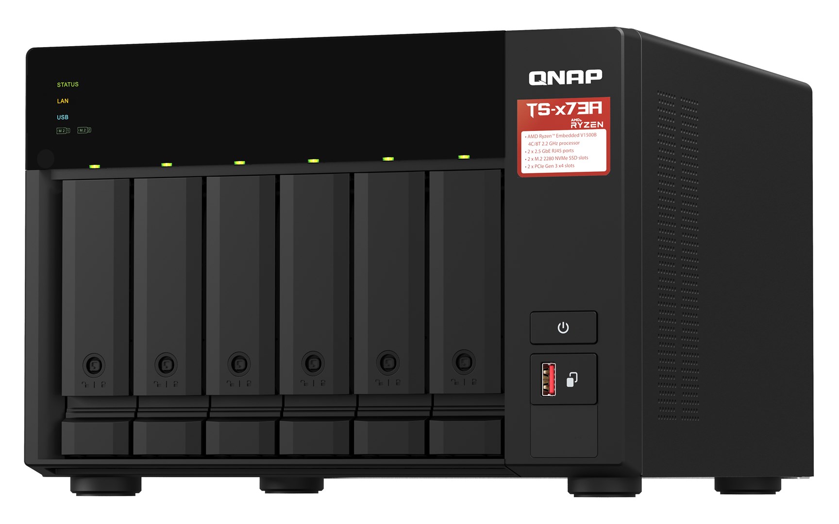 QNAP TS-673A-SW5T (TS-673A-8G + switch QSW-1105-5T 5x2.5GbE), Tower Ethernet LAN Anthracite V1500B - Image 6