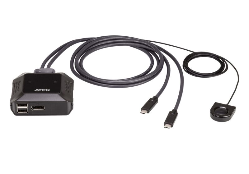 ATEN 2-Port USB-C 4K DisplayPort KVM Switch with Remote Port Selector