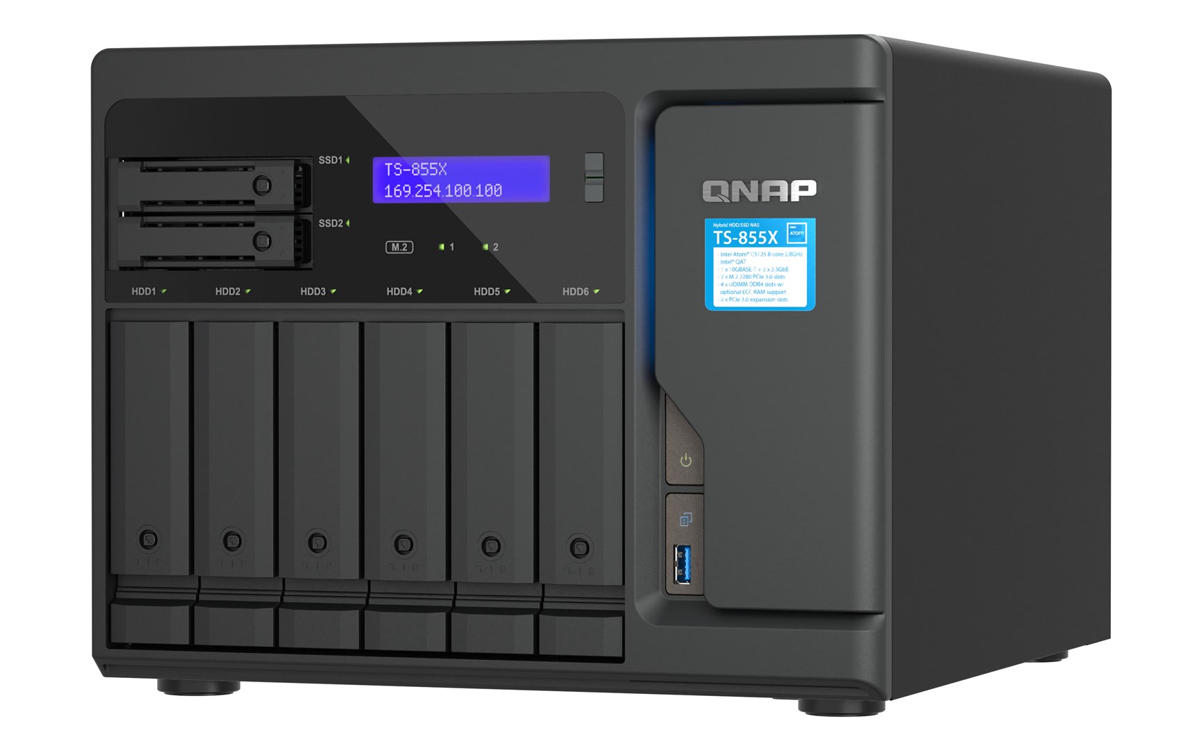 QNAP TS-855X SAN Tower Intel Atom® C5125 8 GB DDR4 0 TB QNAP QTS Black - Image 2