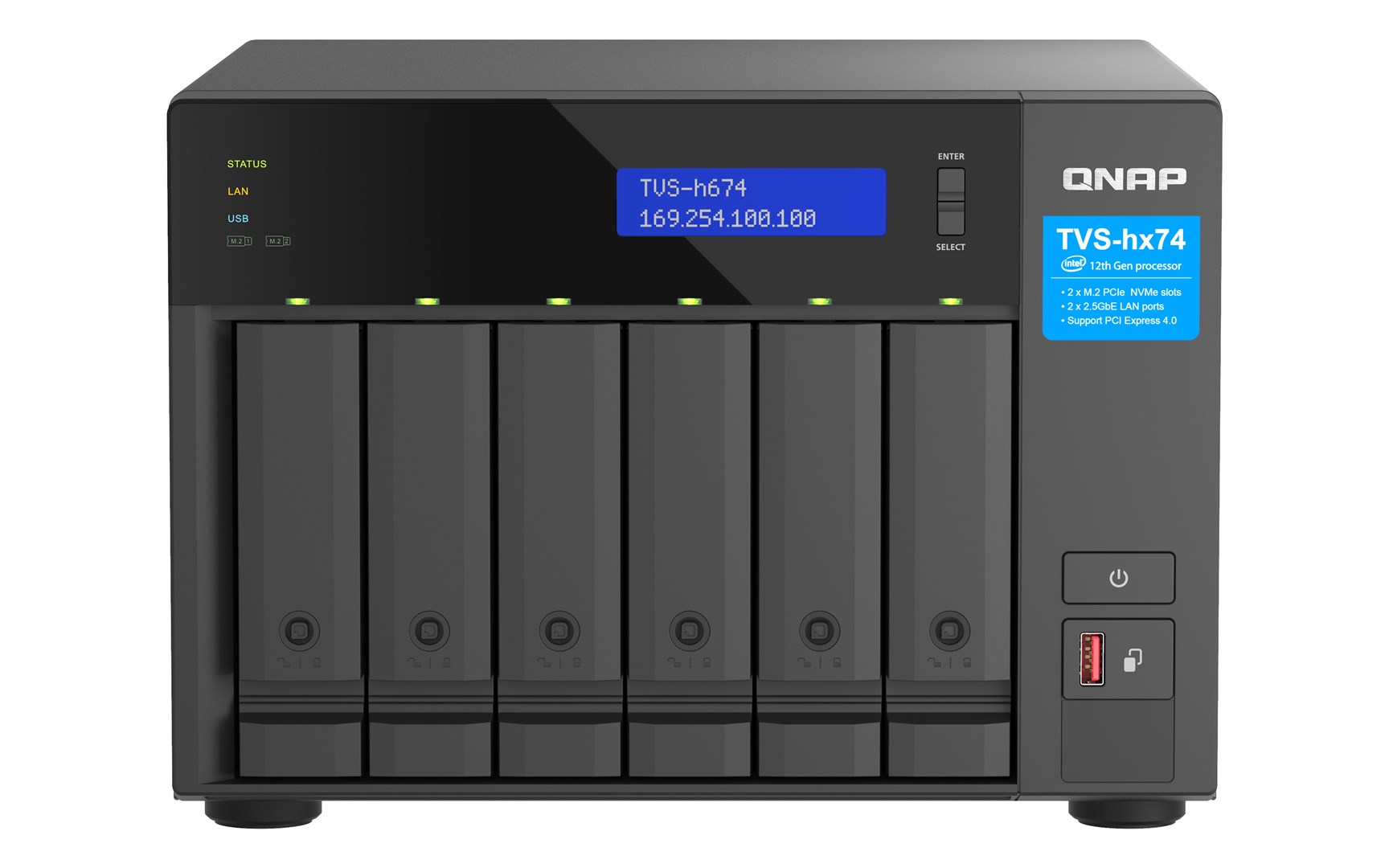 QNAP TVS-H674 NAS Tower Intel® Core™ i5 i5-12400 32 GB DDR4 QuTS hero Black - Image 6