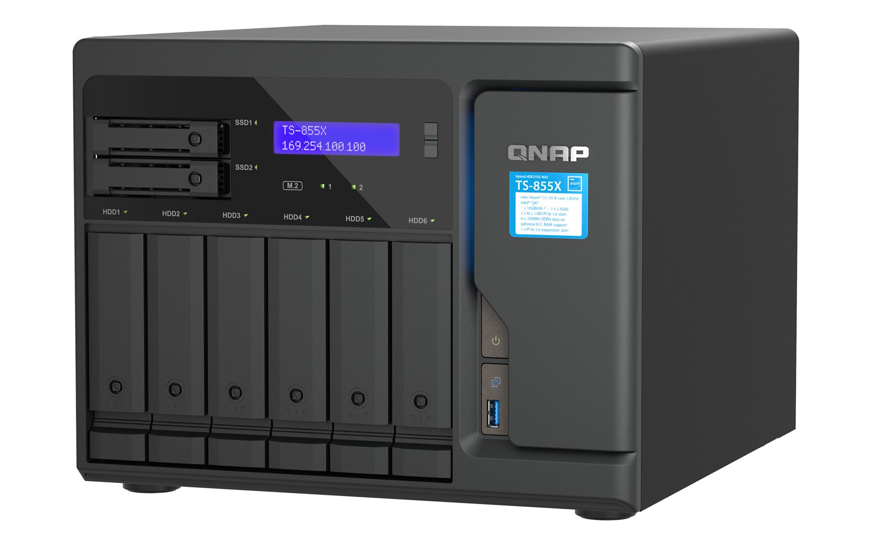 QNAP TS-855X SAN Tower Intel Atom® C5125 8 GB DDR4 0 TB QNAP QTS Black - Image 4