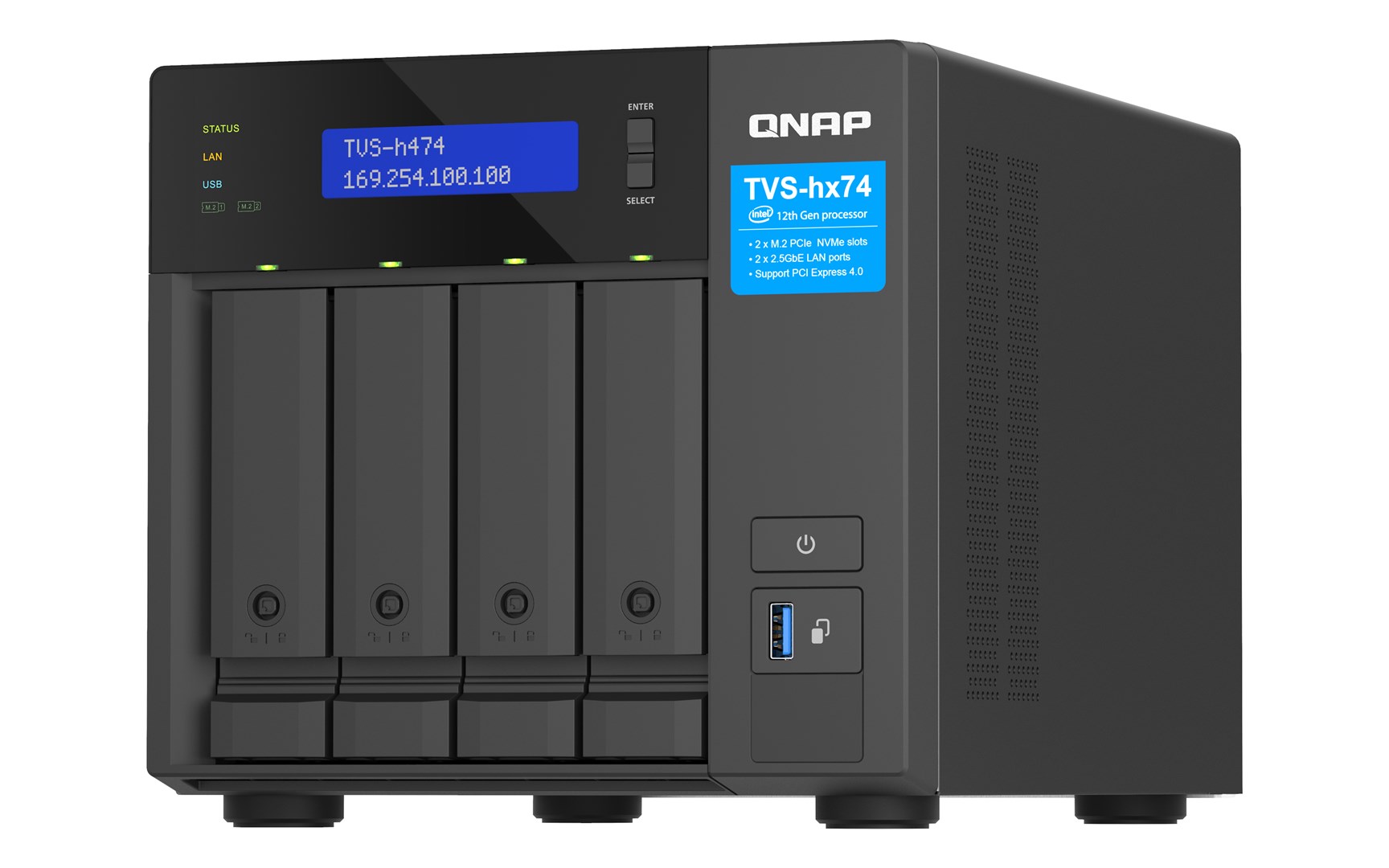 QNAP TVS-H474 NAS Tower Intel® Pentium® G7400 8 GB DDR4 QuTS hero Black - Image 6