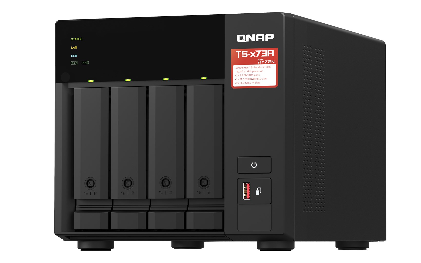 QNAP TS-473A NAS Tower Ryzen Embedded V1500B 8 GB DDR4 0 TB QNAP Turbo System Black - Image 5