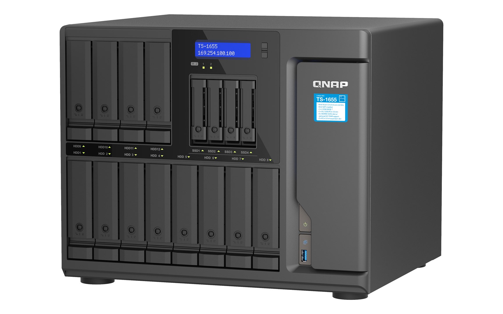 QNAP TS-1655 NAS Tower Ethernet LAN Black C5125 - Image 9