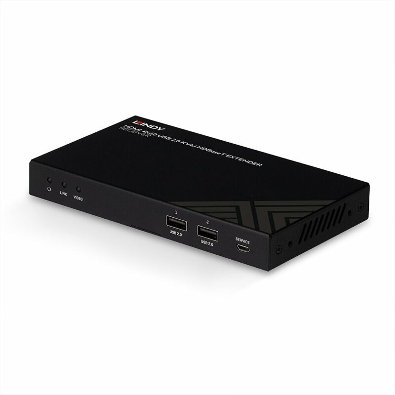 Lindy 150m Cat.6 HDMI 4K60, IR, RS-232 & Audio HDBaseT KVM Extender, Receiver - Image 2