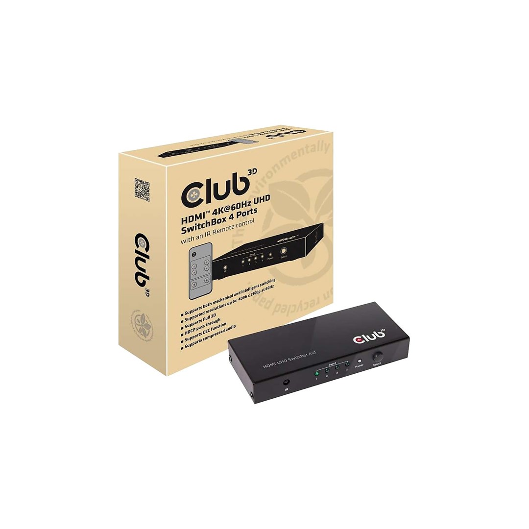CLUB3D HDMI™ 2.0 UHD 4K60Hz SwitchBox 4 ports and included IR Remote control - Image 14