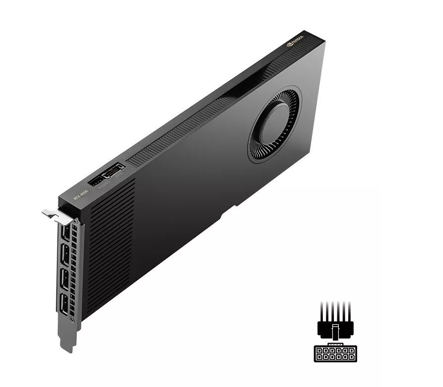 Graphics card PNY NVIDIA RTX 4000 Ada Generation, 20 GB GDDR6 160-bit,  PCIe 4.0 x16, Single Slot, 4x Mini DP 1.4a, ATX - ATX bracket, 1x 16-pin power supply cable, small box - Image 4