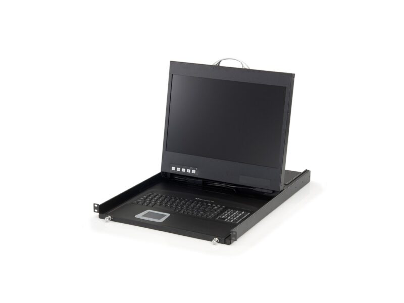 LevelOne 19" Widescreen LCD KVM Rack Console, DE Keyboard