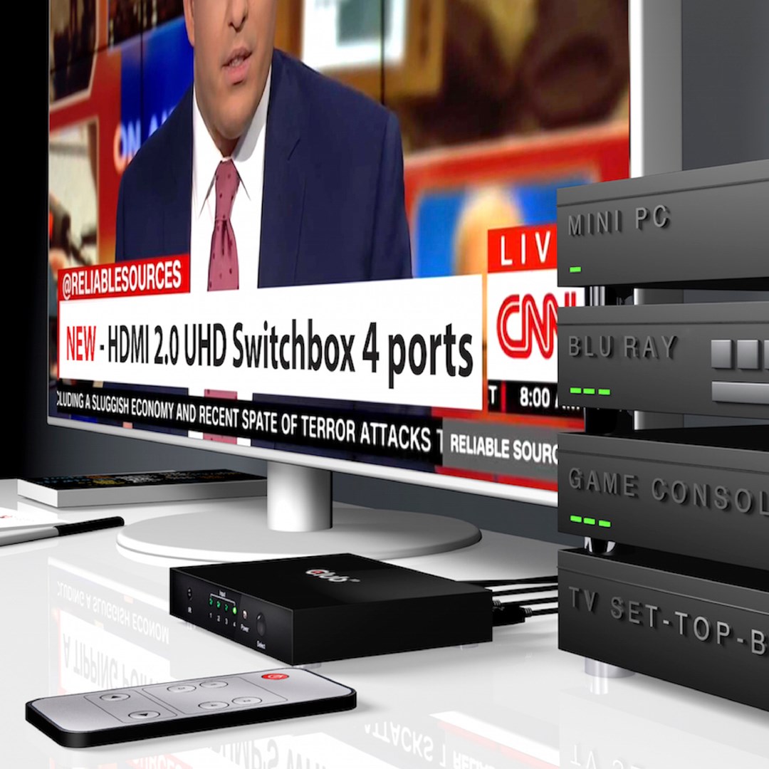 CLUB3D HDMI™ 2.0 UHD 4K60Hz SwitchBox 4 ports and included IR Remote control - Image 12