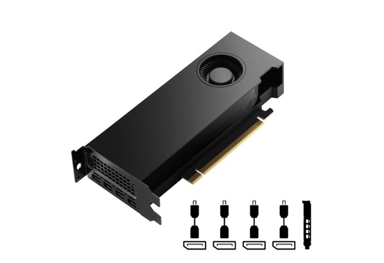 Graphics card PNY NVIDIA RTX 4000 SFF Ada Generation, 20 GB GDDR6 160-bit, PCIe 4.0 x16, Dual Slot, 4x Mini DP 1.4a, LP - ATX bracket, Retail, 1x mDP to DP adapter - Image 2