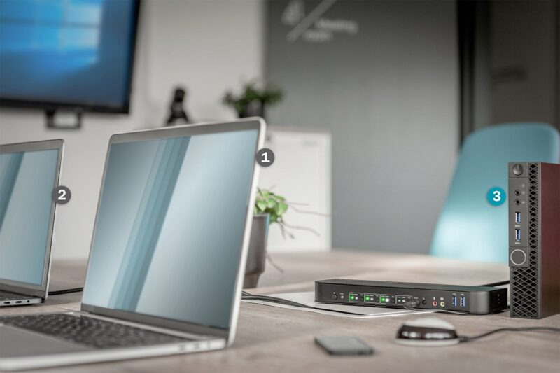Digitus KVM Switch, 4-Port, 4K60Hz, 4 x DP in, 1 x DP/HDMI out - Image 4