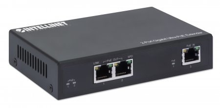 Intellinet 2-Port Gigabit Ultra PoE Extender, Adds up to 100 m (328 ft.) to PoE Range, PoE Power Budget 60 W, Two PSE Ports with 30 W Output Each, IEEE 802.3bt/at/af Compliant, Metal Housing - Image 2