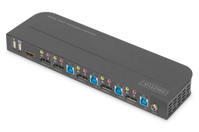 Digitus KVM Switch, 4-Port, 4K60Hz, 4 x DP in, 1 x DP/HDMI out - Image 5