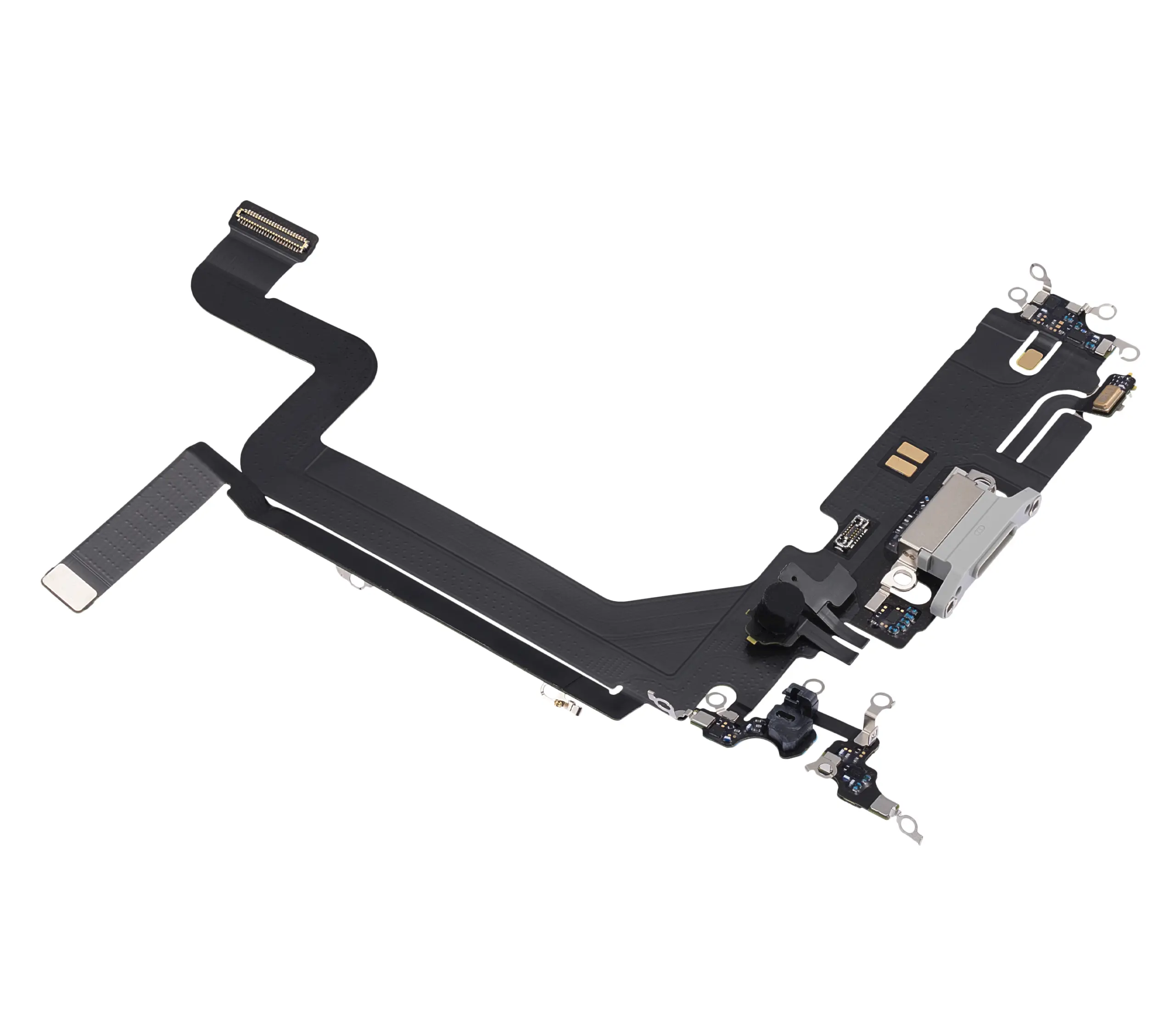 Charging Port Flex Cable For iPhone 14 Pro Max (Premium) (Silver) - Image 3