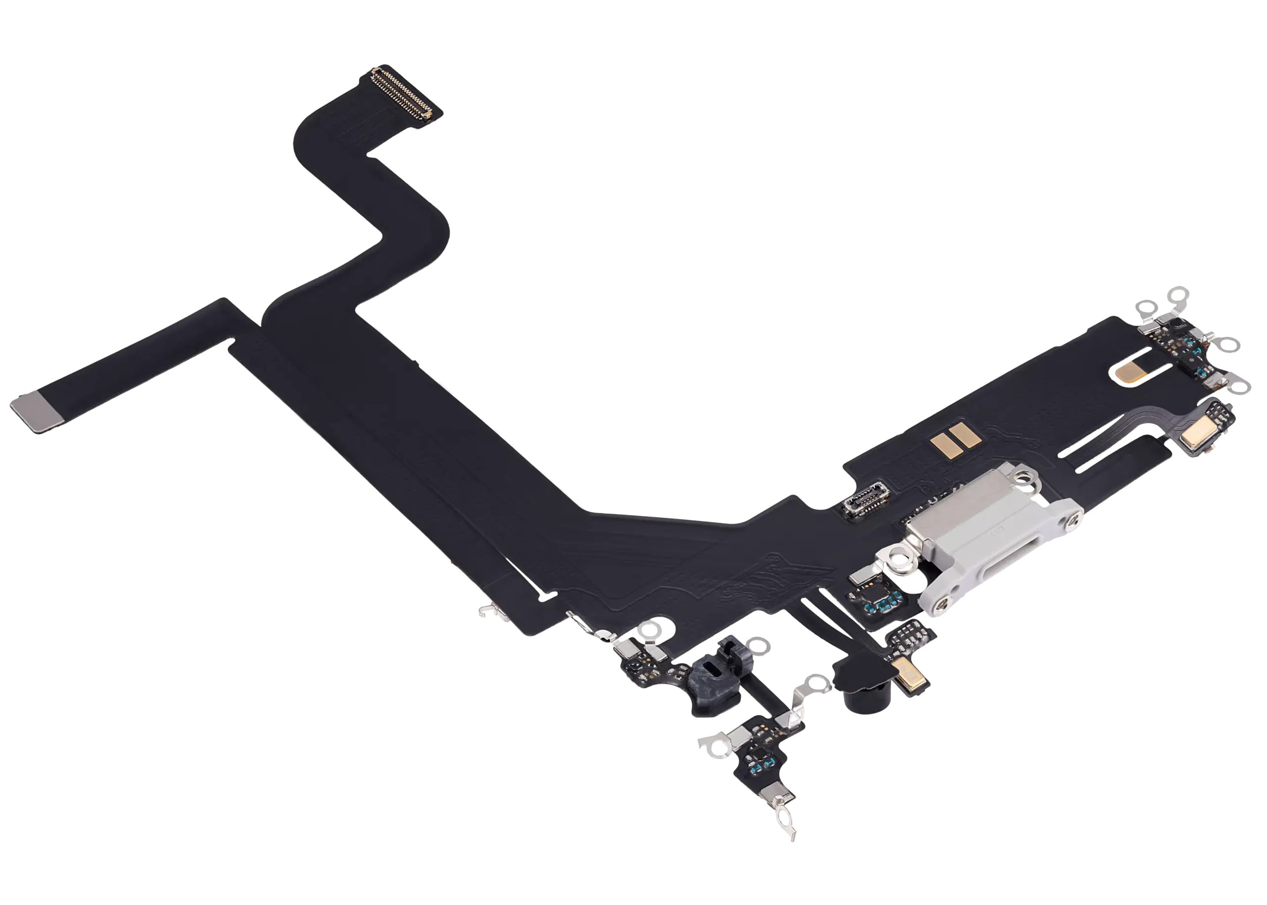 Charging Port Flex Cable For iPhone 14 Pro Max (Aftermarket Plus) (Silver) - Image 13