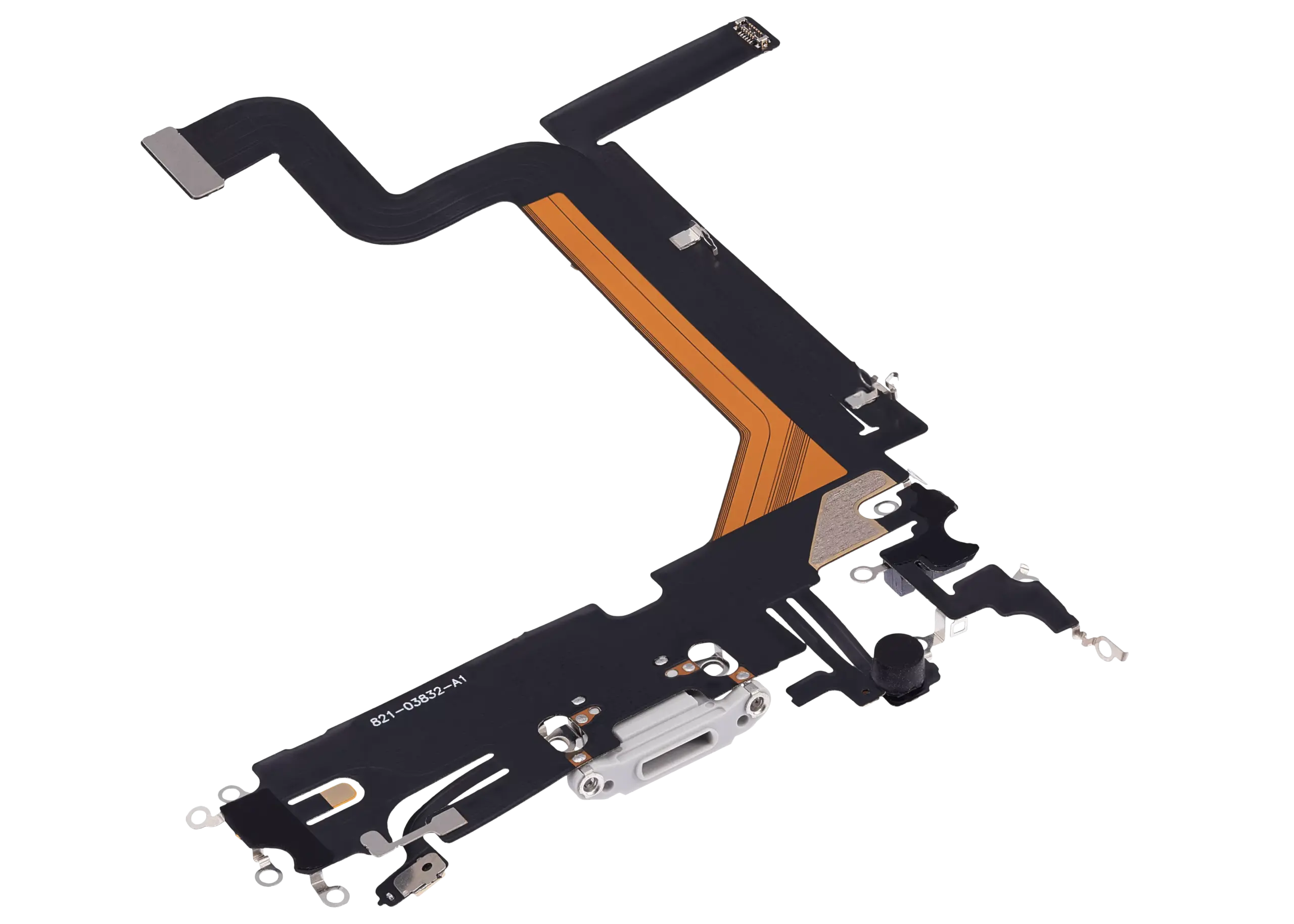 Charging Port Flex Cable For iPhone 14 Pro Max (Aftermarket Plus) (Silver) - Image 4