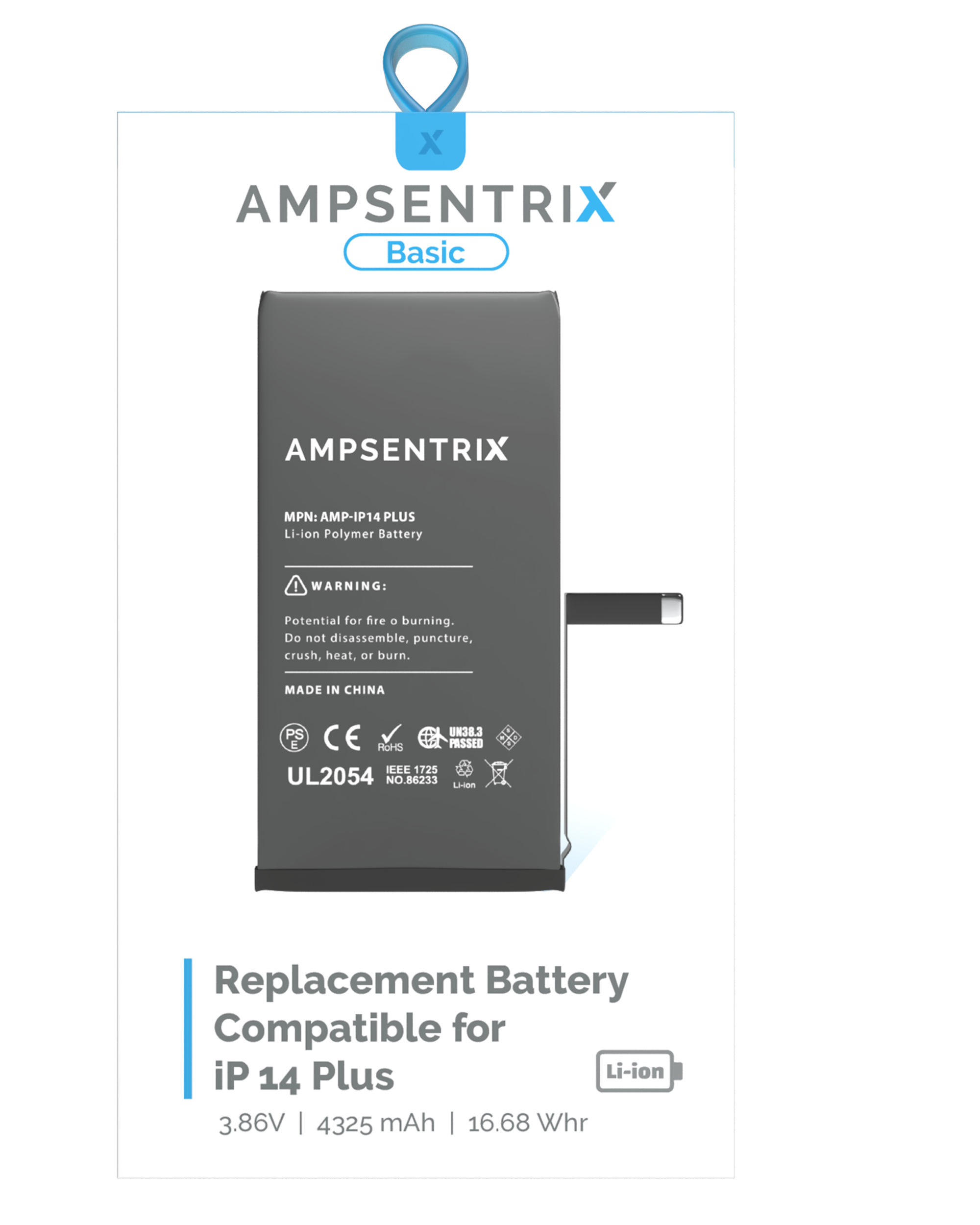 Replacement Battery For iPhone 14 Plus (AmpSentrix Basic) - Image 2