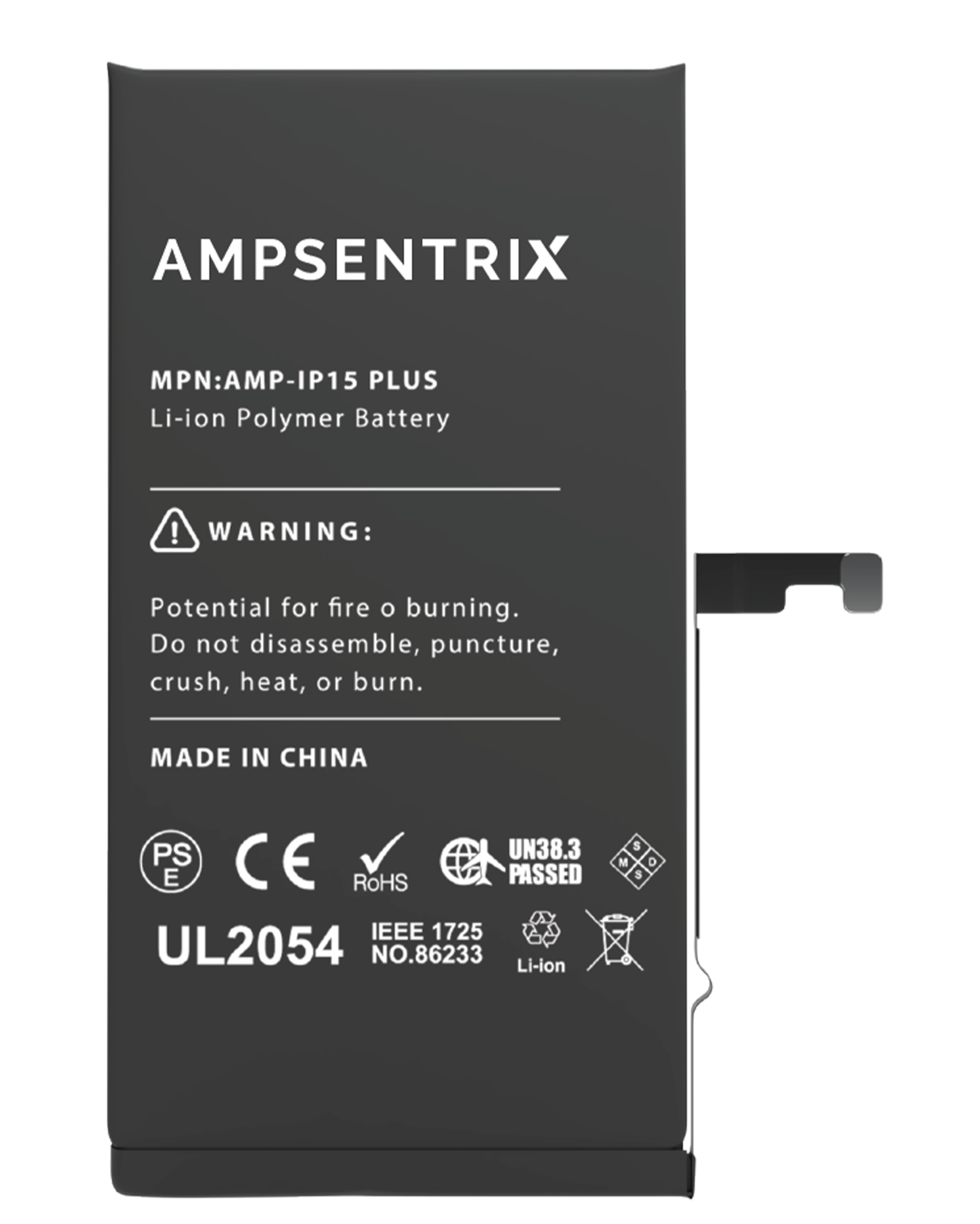 Replacement Battery For iPhone 15 Plus (AmpSentrix Basic Extended) - Image 2