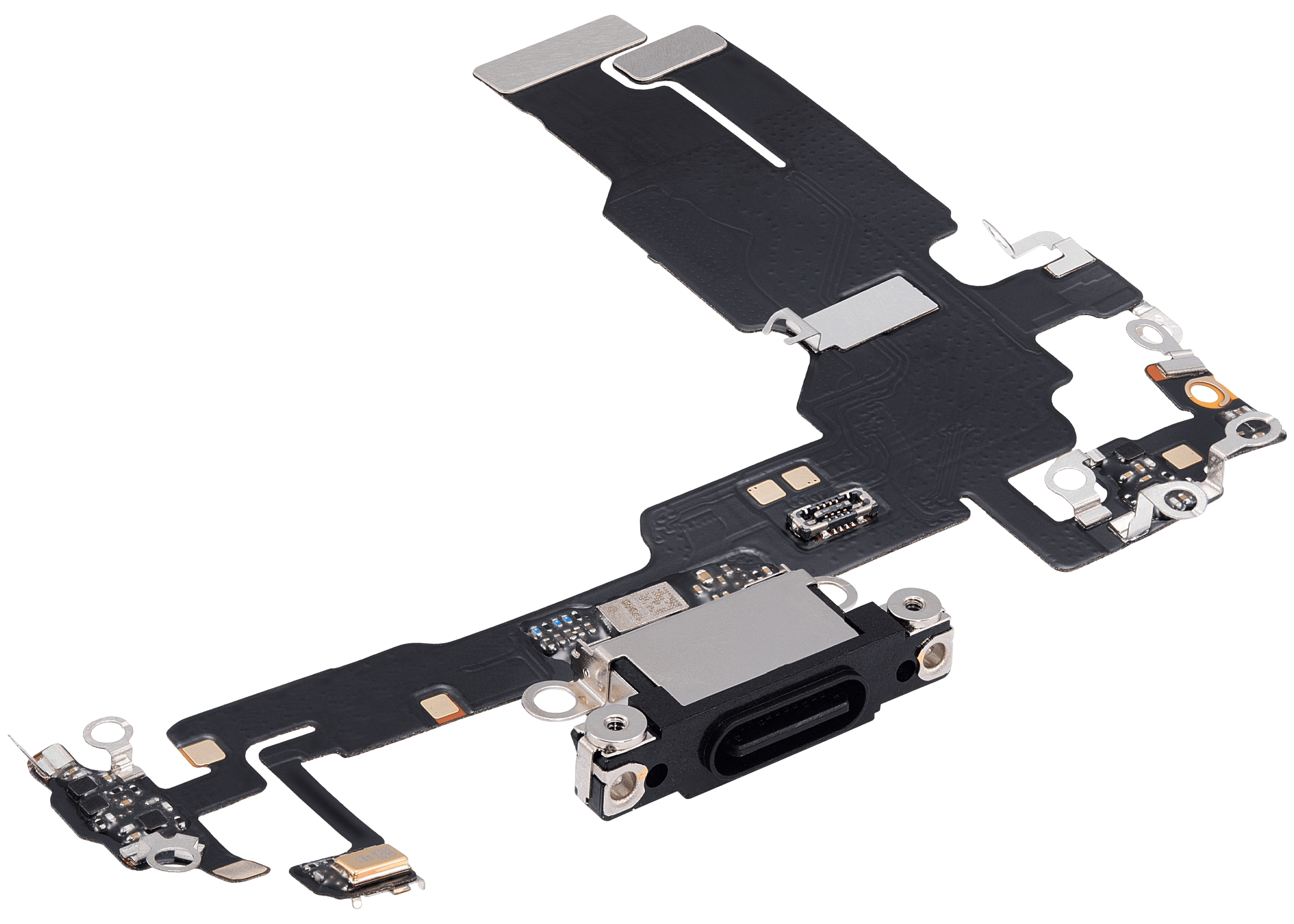 Charging Port Flex Cable For iPhone 15 (Aftermarket Plus) (Black) - Image 3