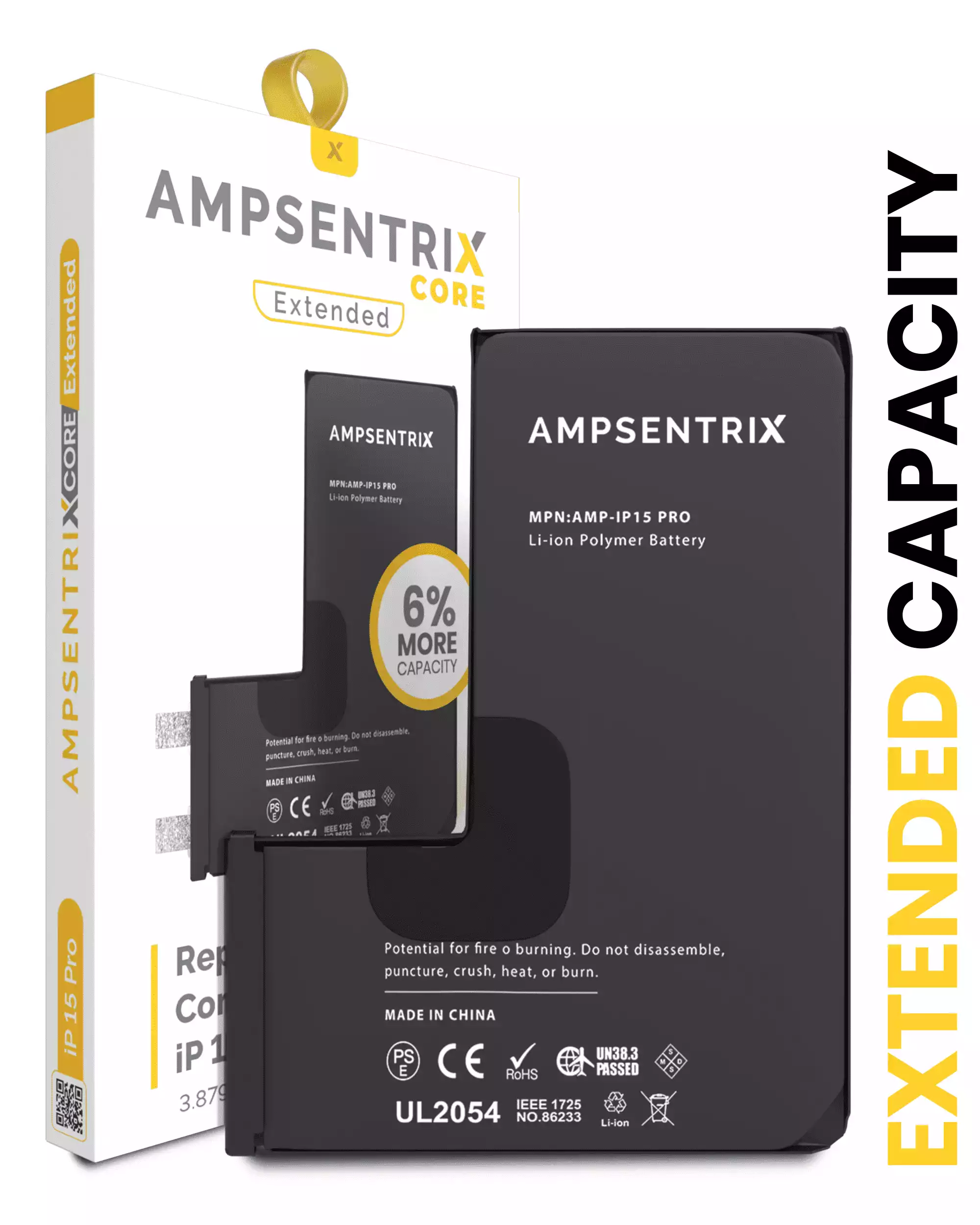 Replacement Battery For iPhone 15 Pro (Spot Welding Required) (AmpSentrix Core Extended) - Image 9