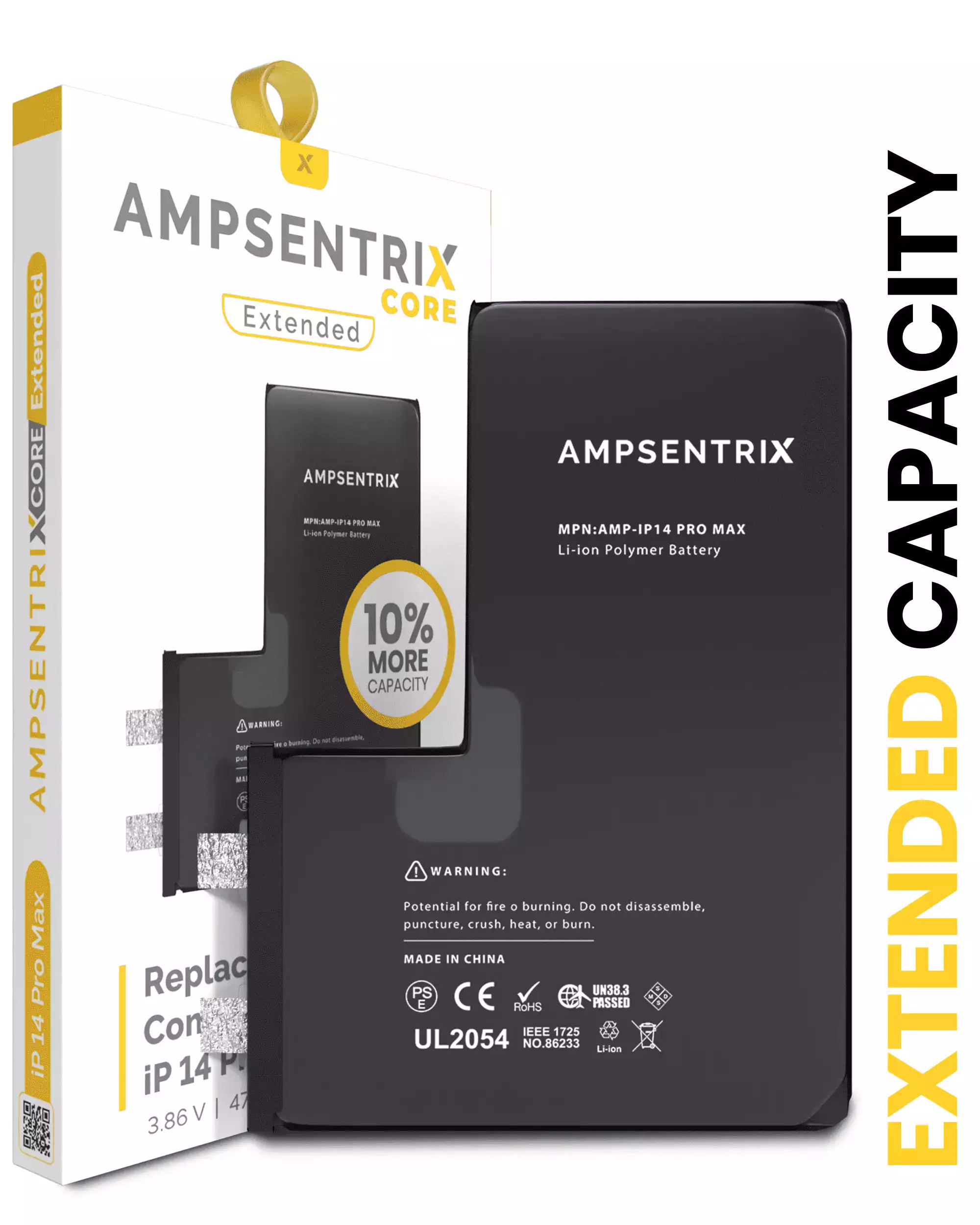 Replacement Battery For IPhone 14 Pro Max (Spot Welding Required) (AmpSentrix Core Extended) - Image 3