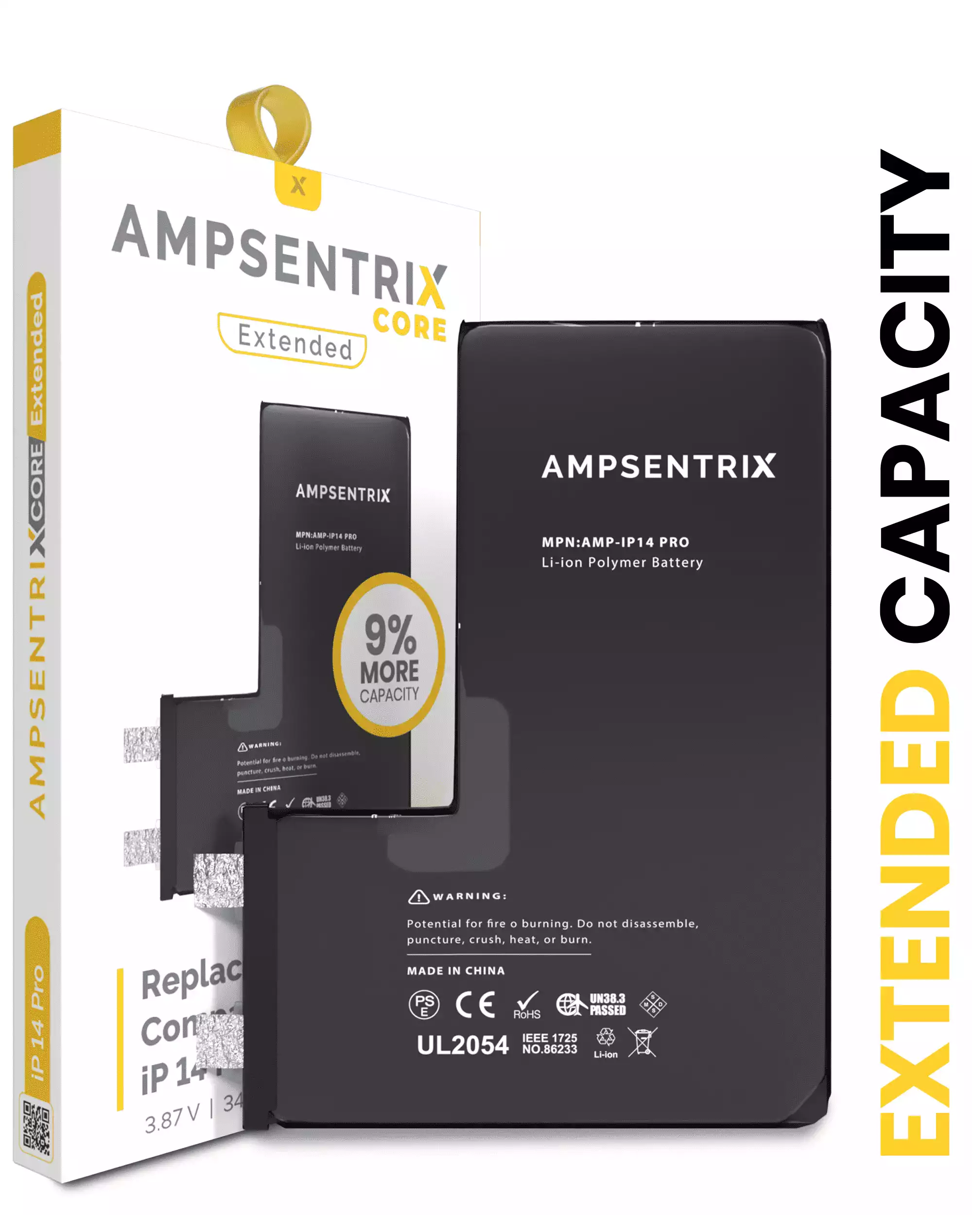 Replacement Battery For IPhone 14 Pro (Spot Welding Required) (AmpSentrix Core Extended) - Image 3