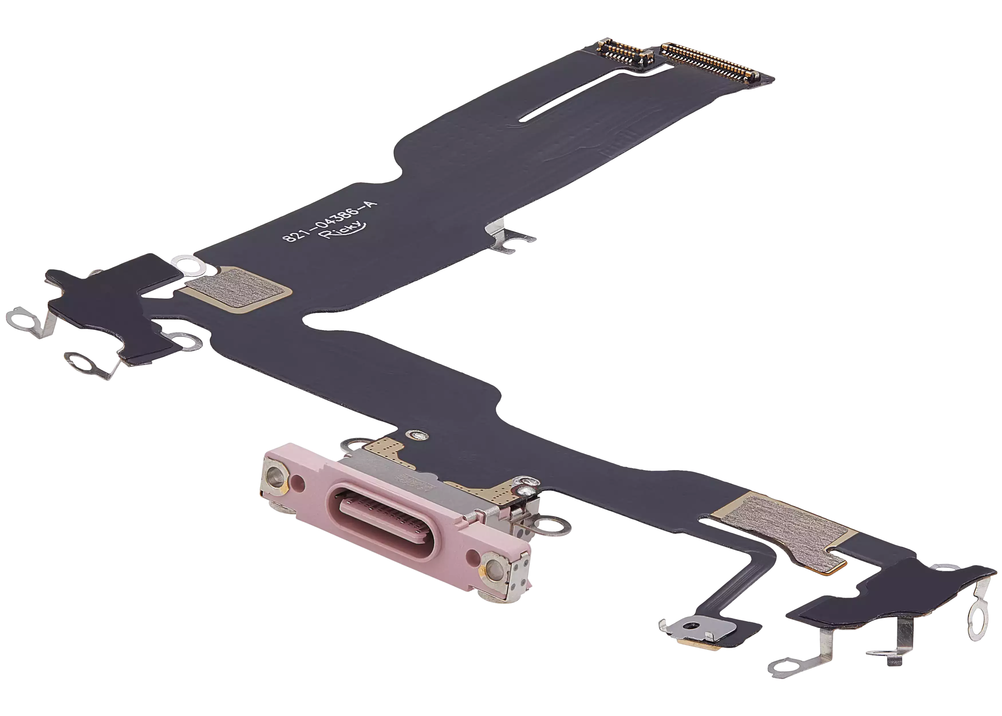 Charging Port Flex Cable For iPhone 15 Plus (Aftermarket Plus) (Pink) - Image 4
