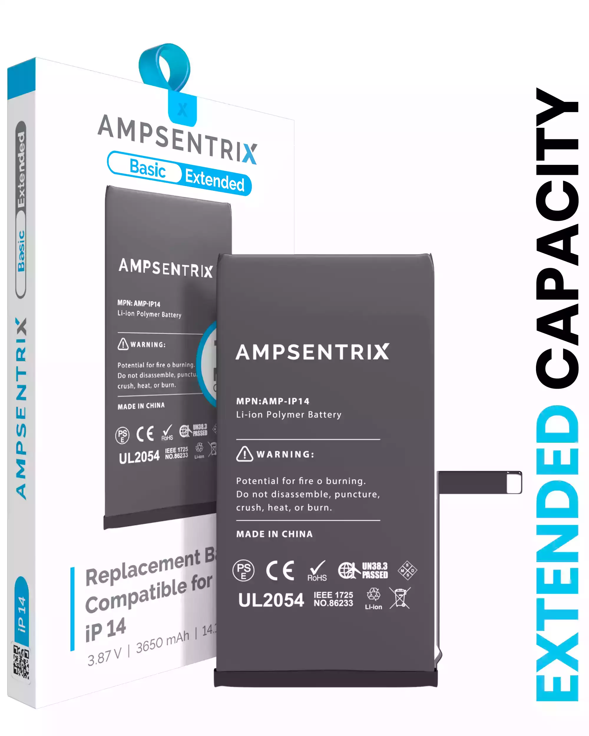Replacement Battery For iPhone 14 (AmpSentrix Basic Extended) - Image 6