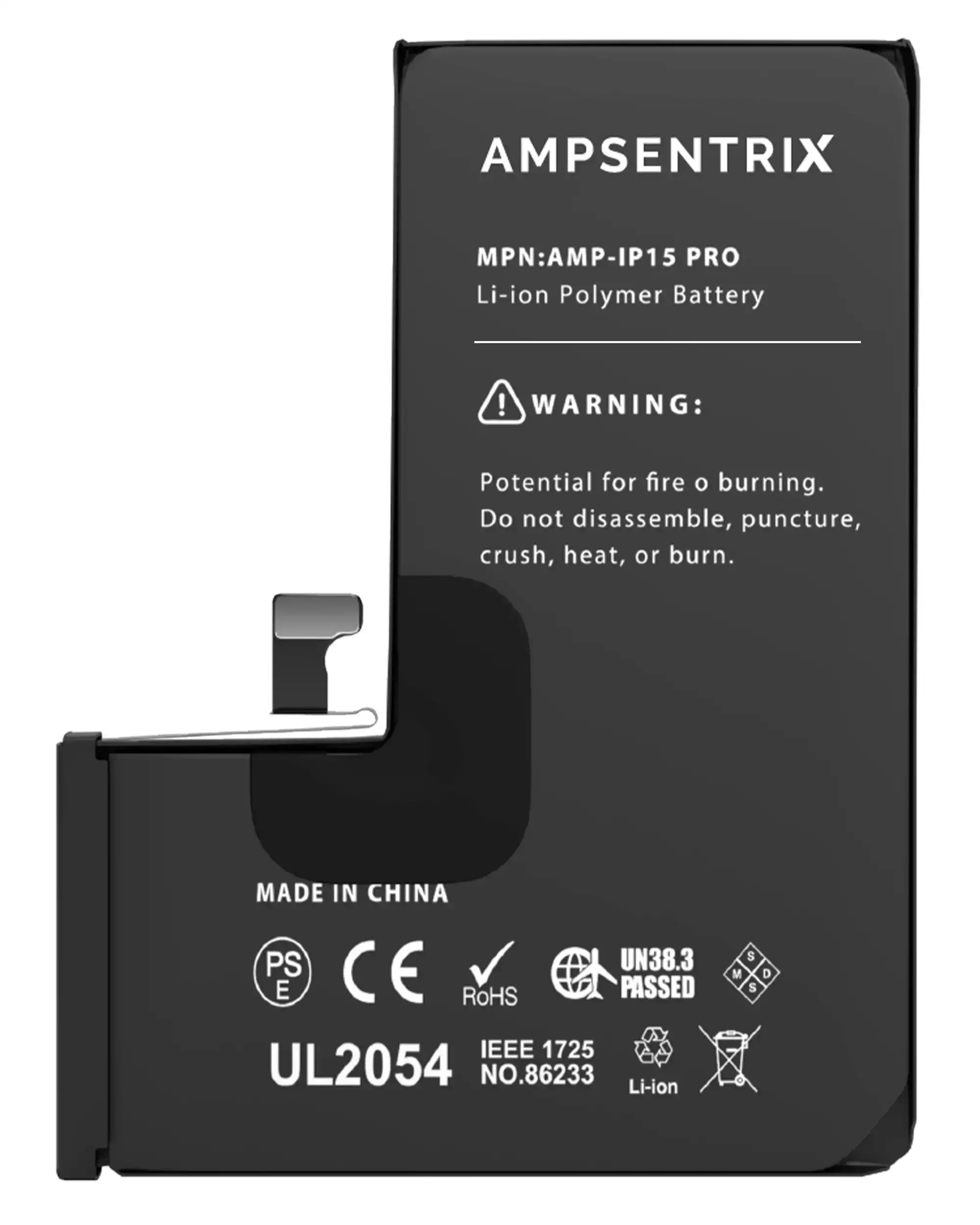 Replacement Battery For iPhone 15 Pro (AmpSentrix Basic Extended) - Image 2