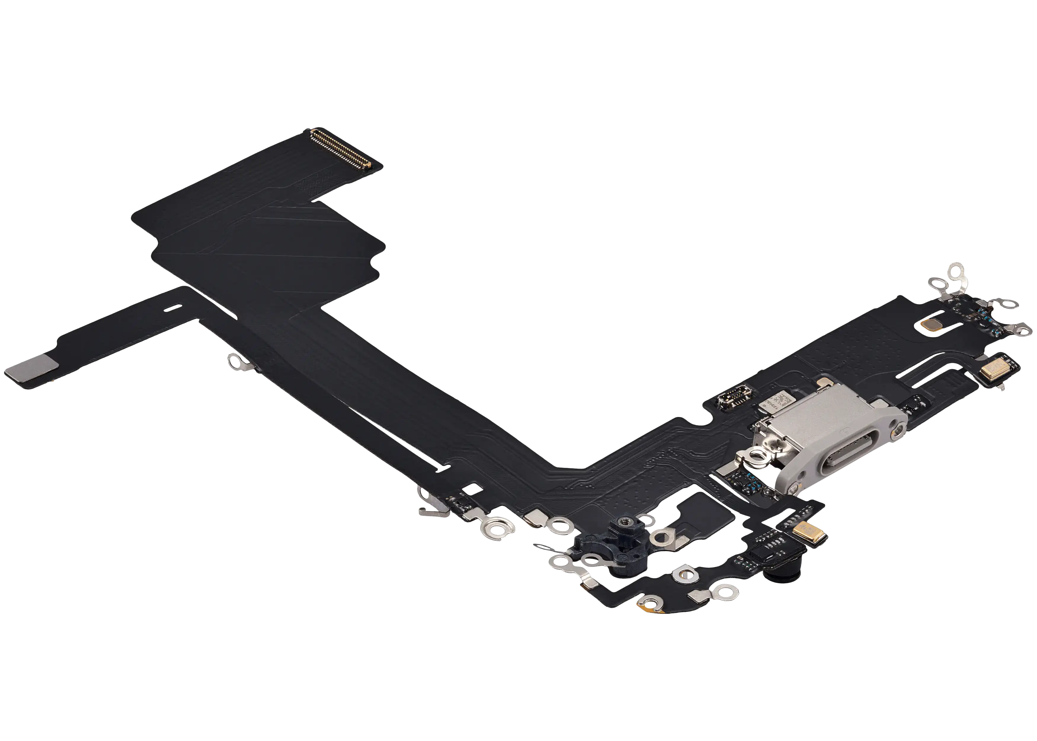 Charging Port Flex Cable For iPhone 15 Pro Max (Aftermarket Plus) (White Titanium) - Image 9