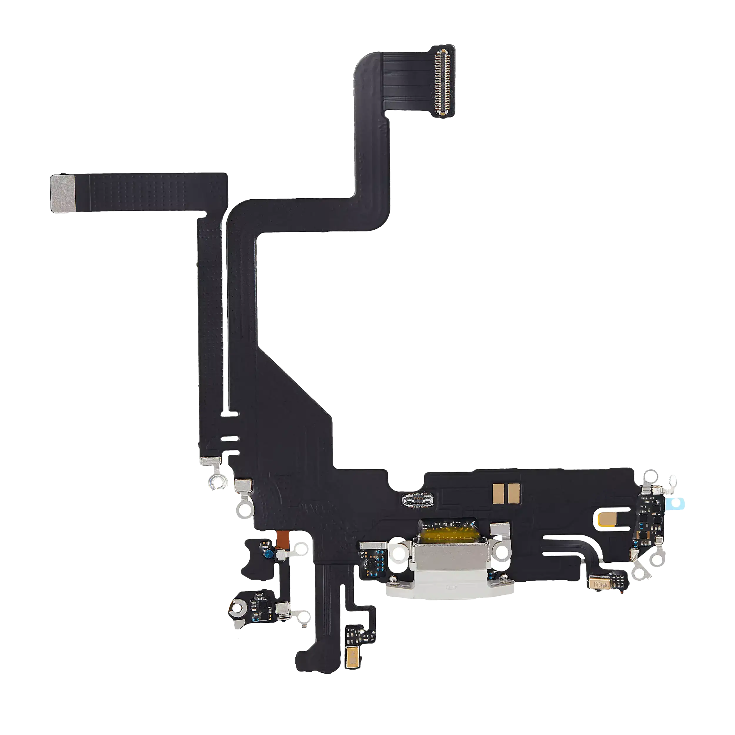 Charging Port Flex Cable For iPhone 14 Pro (Aftermarket Plus) (Silver) - Image 5