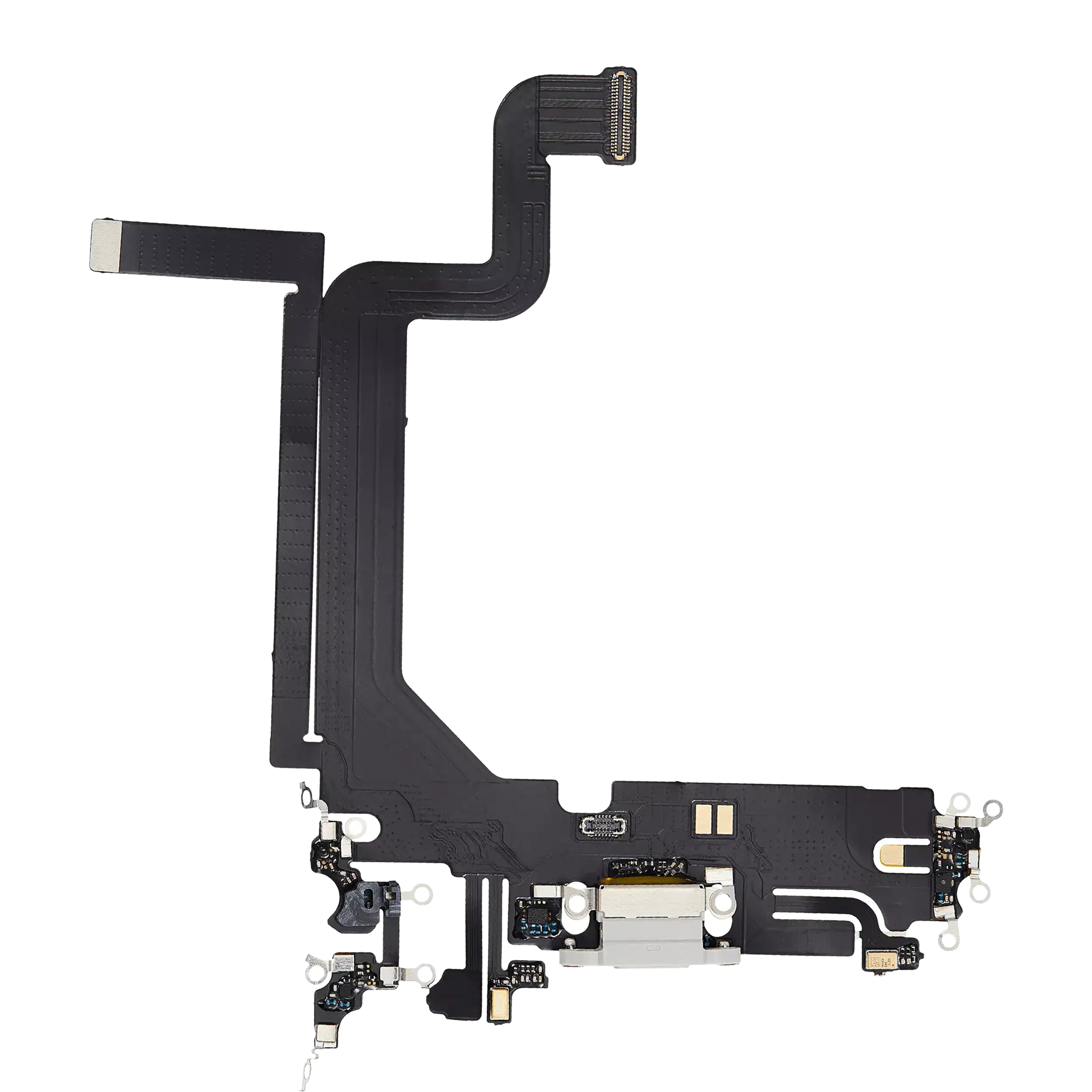 Charging Port Flex Cable For iPhone 14 Pro Max (Aftermarket Plus) (Silver) - Image 15
