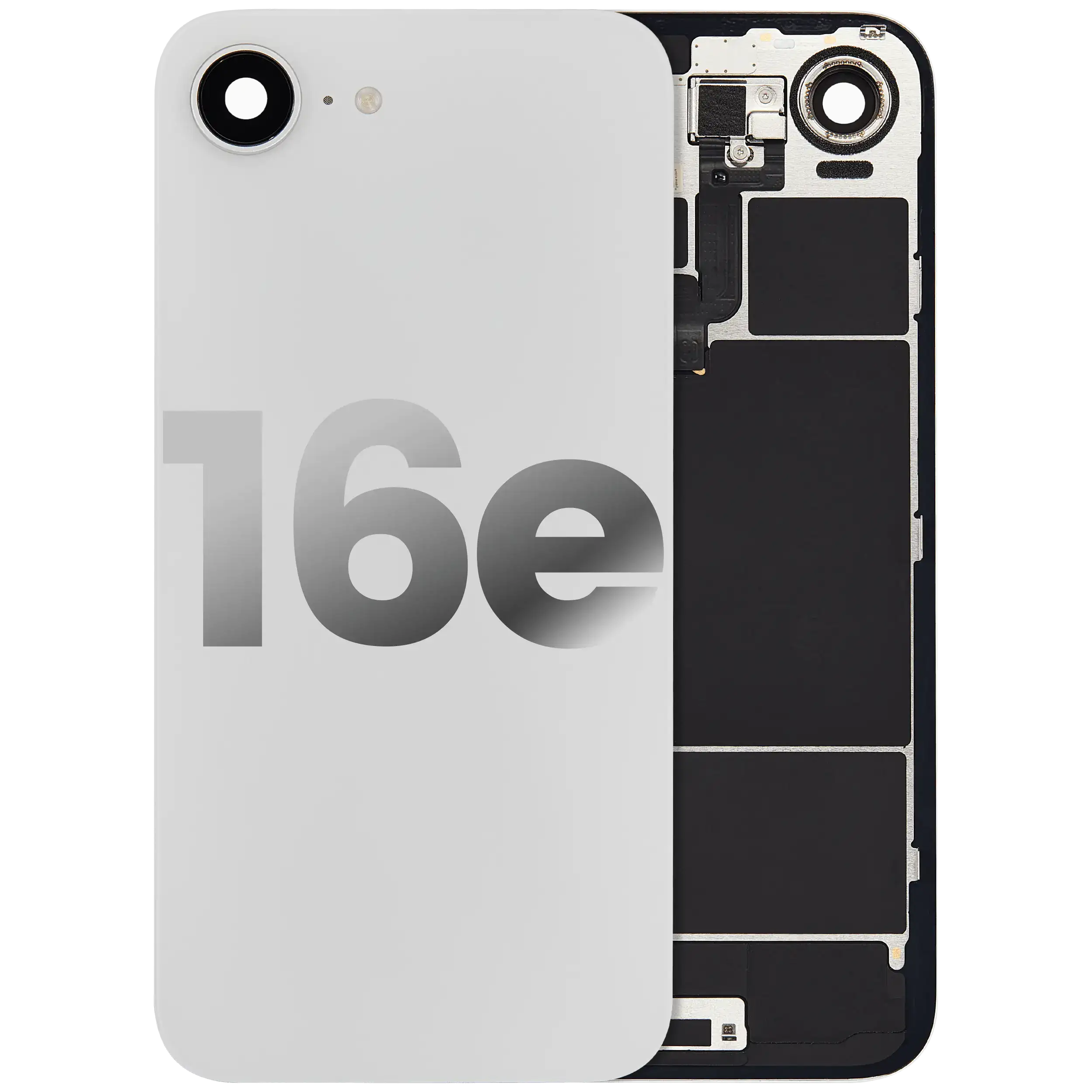 Back Glass w/ MagSafe Magnet & NFC & Flashlight Flex For iPhone 16e (Used OEM Pull: Grade A) (White) - Image 2