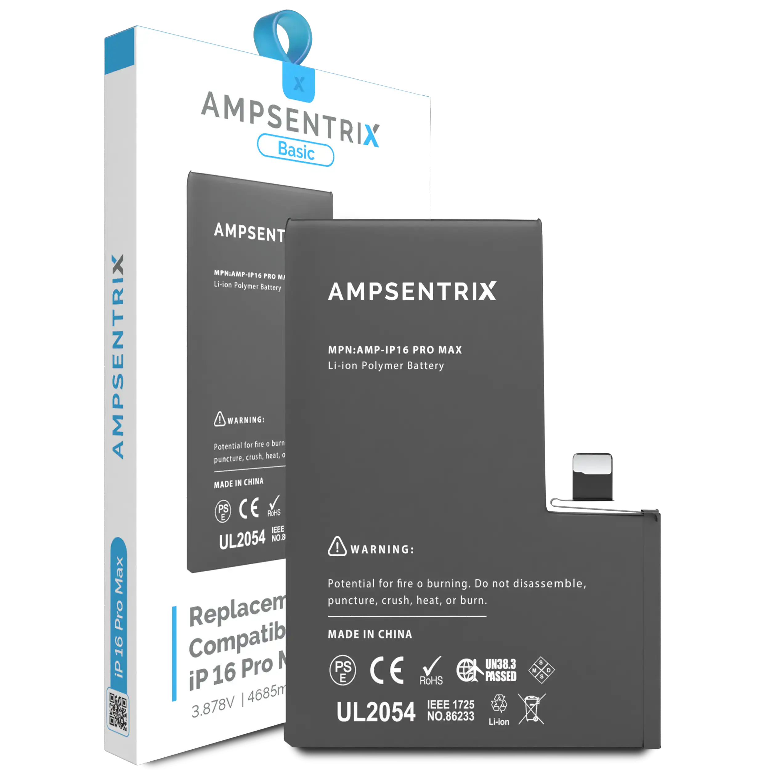 Replacement Battery For iPhone 16 Pro Max (AmpSentrix Basic)